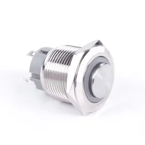 19 mm High head small Waterproof Metal Push Button Switch LED Self-lock/Self-Rest 3/6/12/24/110/220V Pins