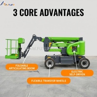 Nacelle articulée automotrice CE à bras courbé pour terrains accidentés, capacité 230kg/350kg, hauteur max. 20m pour l'entretien