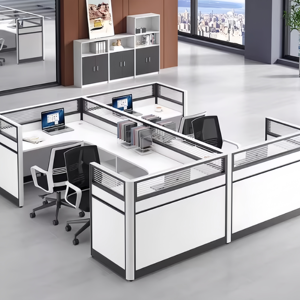 Paravent de séparation moderne en bois pour école, bureau, hôpital, réglable, durable, pour étude financière, personnel, travail, bureau - Product Image 1