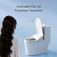 Nouveau design de couvercle de toilette intelligent chauffant en forme de V, siège de bidet allongé avec eau chaude instantanée, séchage à l'air et buse autonettoyante