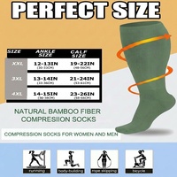 Chaussettes de compression en fibre de bambou pour mollets larges, grandes tailles, douces, respirantes, à soutien gradué, pour infirmières, vente en gros, direct usine