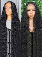 Perruques sans colle en cheveux humains vierges vietnamiens, double épaisseur, avec dentelle transparente HD, longues, noires naturelles, de luxe pour femmes