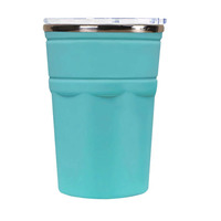 Gobelet isotherme pour boissons glacées avec revêtement en acier inoxydable 304, extérieur en silicone et couche de refroidissement