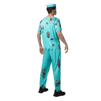 Déguisement d'Halloween d'Horreur pour Hommes, Tenue de Médecin Chirurgien Zombie Verte, Costume Adulte