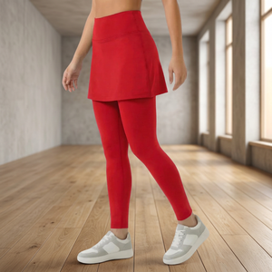 Women's 2 in 1 Skirt Leggings, High Waist Full Length <b>Yoga</b> Workout <b>Pants</b>, Stretch Tennis Fitness <b>Tights</b>, Custom OEM Wholesale - Product Image 4
