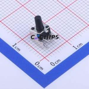 TS-1043A-A8B3-D2-T2 Tactile Switch Through hole Switch Single Pole Single Throw Round Button 2.5N Right Angle Insert - Product Image 1