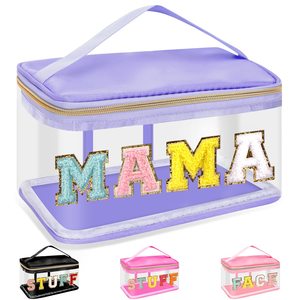 Trousse de toilette de voyage transparente en PVC de grande capacité, fermeture à glissière transparente, logo brodé, trousse de maquillage à la mode, conception étanche - Product Image 2