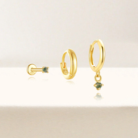 Ensemble de bijoux Canner 3 pièces, design en agate naturelle, boucles d'oreilles pour femmes