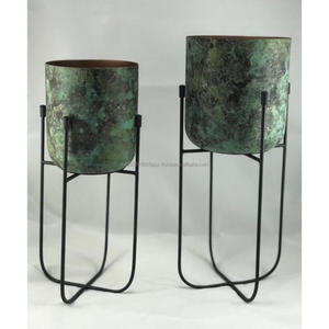 modern Iron Planter Stand for Home Decor Powder Coated Metal <b>Garden</b> Planter with Design for Floor Planting - Product Image 3