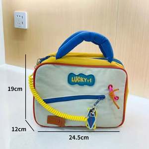 Dropshipping Shopify Lovely Color-blocking Large-capacity Cosmetic <b>Bag</b>, Portable Folding Handbag, <b>Travel</b> <b>Toiletry</b> <b>Bag</b> - Product Image 6