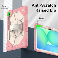 Étui antichoc pour Samsung Tab S10 Lite S10 FE S9 FE S9 11 avec support pour stylet, support rotatif à 360°, sangle de main et bandoulière pour enfants