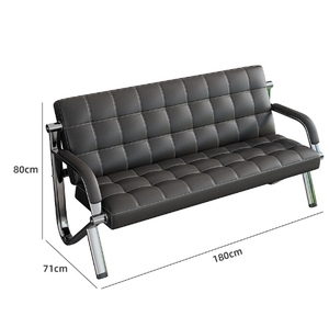 โซฟาดีไซน์ทันสมัยหรูหรา รุ่นท็อป สำหรับสำนักงาน 3 ที่นั่ง สีดำ - Product Image 1