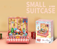 Mainan rumah boneka kreatif untuk anak, Set rumah boneka bangunan DIY untuk ruang Studio seni, mainan plastik untuk anak-anak