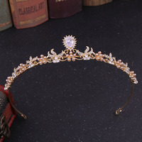 Bijoux de mariage en strass pour adultes, couronne fait à la main, couronne de luxe exquise et brillante en Zircon, perles diadème de mariée pour filles, RS226