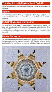 Machine à coudre et à quilter Juki TL-2010Q - Product Image 3