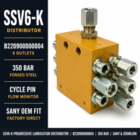 Pièces détachées d'occasion pour camions pompe à béton : Distributeur SSV6-K B220900000004, Vanne de distribution de graisse à 6 trous Sany Zoomlion – Vente en gros