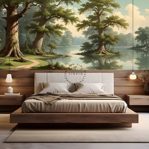 <span class=keywords><strong>Mural</strong></span> Autoadhesivo Impermeable con Paisaje de <span class=keywords><strong>Lago</strong></span> y Bosque Tranquilo, Papel Tapiz con Escenas de la Naturaleza - Product Image 2