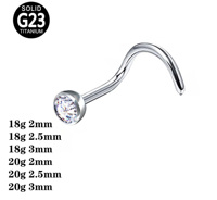 G23 Clicker 20g Anting Hidung Stud Cincin Perut Anting Lubang Hidung Septum Titanium Piercing Astm F136 Perhiasan untuk Wanita Pria