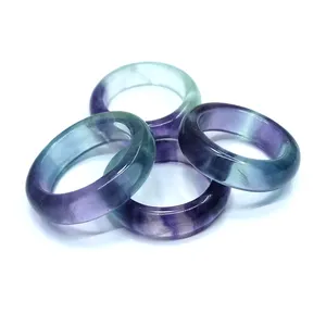 Кольца из драгоценного камня для мужчин и женщин, кольцо из натурального камня флюорита в западном стиле