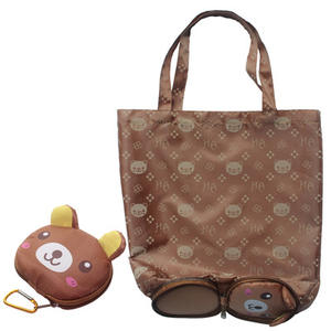 Sac fourre-tout pliable en tissu Oxford écologique, motif animal de dessin animé, personnalisable, avec poignées en corde, mignon et élégant, fabriqué au Vietnam - Product Image 1