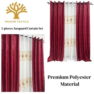 Set di 3 <span class=keywords><strong>Tende</strong></span> Jacquard Pronte all'Uso, Oscuranti, Economiche, <span class=keywords><strong>per</strong></span> Distributori Africani - Product Image 2