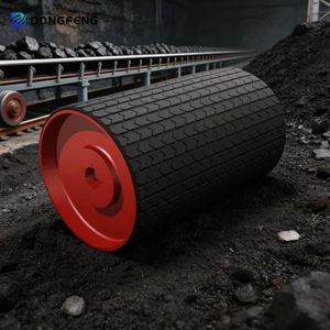 Polea de transmisión de caucho <span class=keywords><strong>resistente</strong></span> <span class=keywords><strong>al</strong></span> desgaste para la industria minera, polea de arrastre para sistema de cinta transportadora - Product Image 1