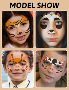 Cosmétiques pour enfants, fournitures de fête d'anniversaire, cadeaux, peinture <span class=keywords><strong>dinosaure</strong></span> et tigre pour enfants, masques faciaux et tatouages pour garçons et filles - Product Image 6