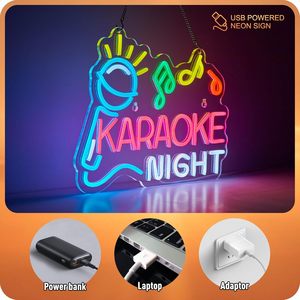 Karaoke <b>Night</b> Letreros Neon LED dimmable <b>USB</b> powered ambient <b>light</b> store window decoration <b>light</b> street indicator <b>light</b> 5v - Product Image 2