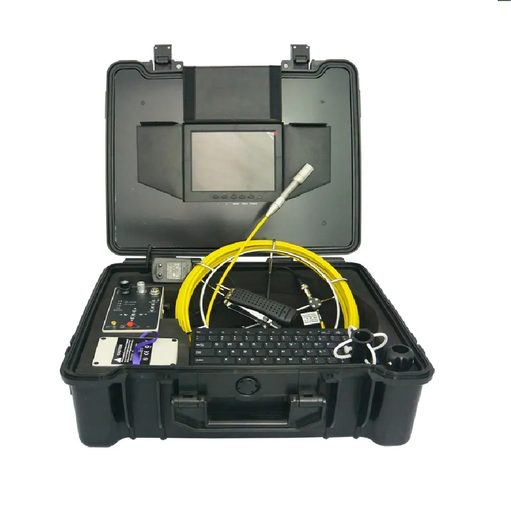 Pipeline Inspection Monitor Drain Pipe Sewer Camera Video Snake with DVR and 23mm self levelingl camera