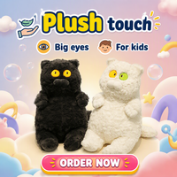 Boneka Mata Besar Manis, Mainan Hewan Isi Lembut dari Serat Polvester, Ekspresi Lucu, Boneka Peluk untuk Anak-Anak