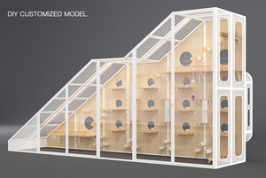 Oversized Factory Price Buy One Get One Free cat Villa Premium Custom <strong>Wooden</strong> Cat Breeding <strong>House</strong> Cage - Product Image 6