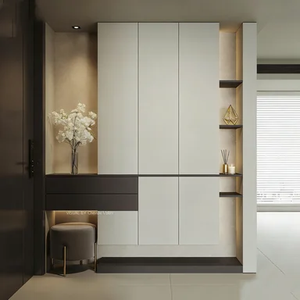 Meuble à chaussures modulaire en bois scandinave sur mesure, design ultra-fin pour appartement, rénovation et organisation de la maison - Product Image 3