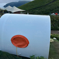 Tente de camping gonflable commerciale DWF en forme de coquille, abri pneumatique pour glamping extérieur, opération hôtelière, logo personnalisé disponible