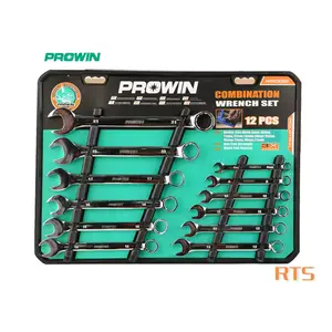 Prowin11652工業用グレードのデュアルパーパスレンチセットコンビネーションスパナセット12個8-21mm