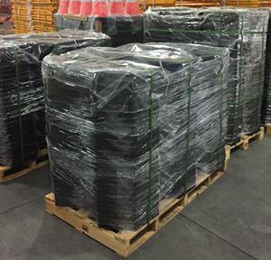 حاجز أمان برتقالي منتصب من أعلى حرف T مع قاعدة سوداء عاكسة - Product Image 4