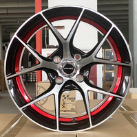 Jantes en alliage Kipardo Direct Factory 15 pouces 4x100 ET 35 VIA/JWL avec liseré rouge pour voiture de tourisme
