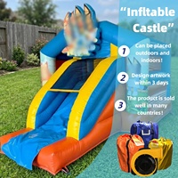 Nouvelle conception, structure gonflable combinée 5m*3.4m*2.9m en PVC pour extérieur avec toboggan, maison gonflable intérieure pour enfants avec toboggan rebondissant
