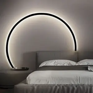 Lâmpada de parede led decorativa nórdica, luz de parede redonda para casa, sala de estar, quarto, círculo, moderna, lua, lâmpada de parede