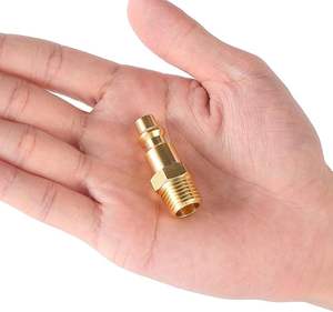 <span class=keywords><strong>BILAL</strong></span> laiton 1/4 pouces NPT mâle tuyau d'air industriel adaptateur de connexion rapide coupleur d'air Kit de prise raccords de compresseur d'air 2 pièces OEM - Product Image 5