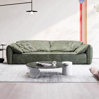 Canapé-lit en cuir 2 places sur mesure, canapé deux places moderne de style européen en forme de pétale, compact pour petit salon