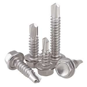410 Stainless Steel Hex Flange Self Drilling Screw M4.2 M4.8 M5.5 External Hex Washer Fully Threaded Metal Use - Product Image 1