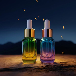 ขวดแก้วหยดเซรั่มบำรุงผมทรงสี่เหลี่ยมแบนหรูหราแบบกำหนดเองของ Mingsheng ขนาด 1 ออนซ์ ขวดแก้วทรงสี่เหลี่ยมไล่เฉดสีสวยงาม - Product Image 4