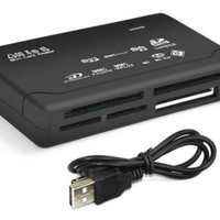Mini-lecteur de cartes mémoire multi-cartes 6 en 1, lecteur de cartes SD/XD/MMC/MS/CF, USB, couleur argent et noir