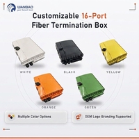 Boîtier de distribution fibre optique FTTH 16 ports FTT H0216G IP65 étanche NAP FDB CTO, plusieurs couleurs en option pour réseau FTTX FTTH