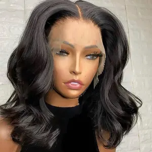 Cljhair Alibaba Natural Swiss Lace Wig 100% Human Hair Brazilian Virgin Hd Body Wave Lace Front Wigs For Black Women
