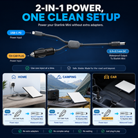 Kabel Data 2-in-1 Starlink Mini USB C/Pemantik Rokok 10FT 100W dengan Selubung PVC Kabel Pengisian Daya DC
