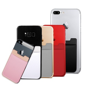 Adhesive Card Holder with RFID Blocking Sleeve Stick-On Stretchy Lycra Mobile Credit Card Holder for Cell Phone - Product Image 4