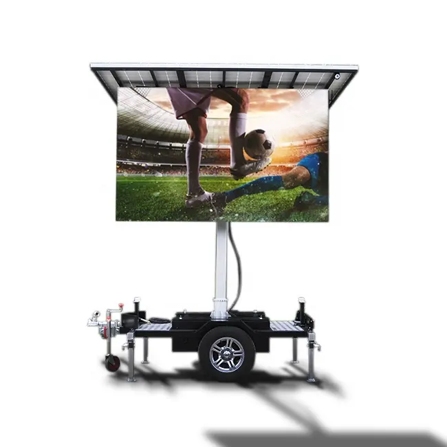 P10 waterproof solar panel mobile led trailer screen for live broadcast of outdoor sports events