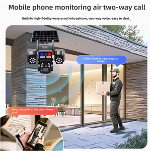 12MP 4k năng lượng mặt trời wifi an ninh máy ảnh màu xanh đỏ ánh sáng báo động đúng ba ống kính Ba xem PTZ 360 đầy đủ màu sắc tầm nhìn ban đêm ngoài trời <span class=keywords><strong>PIR</strong></span> - Product Image 4