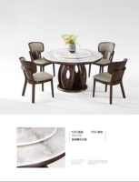 Nuevos Diseños de Mesa de Comedor Redonda Extensible con Centro Giratorio, Tablero de Mármol, Estilo Moderno, 6 Plazas, para Hogar y Hotel